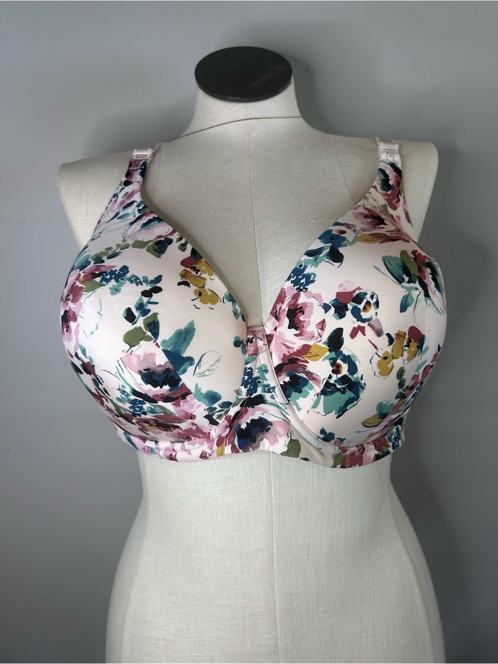 Floral Full-Coverage no wire Bra - Pink Floral